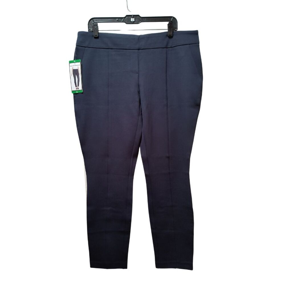 Hilary Radley Pull On Slim Leg Pants Women’s XL Navy Stretch 37x30